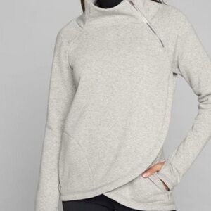 🥰Athleta Cozy Karma Asymmetrical Pullover Sweatshirt. Size L. Burgundy